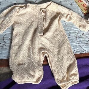Cozy Cream Knit Baby One Piece